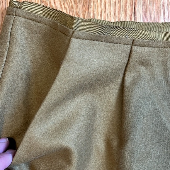 Gorgeous NWT J Crew Green Tan Fully Lined Wool Side Zip Mini Skirt w Pockets 12 - Picture 2 of 4